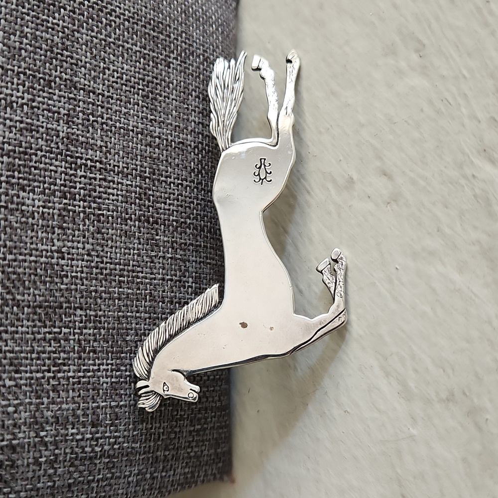 Amazing Vintage Native American Navajo Running Pony Pin by Frank Salcido πβ₯οΈ - Picture 9 of 11
